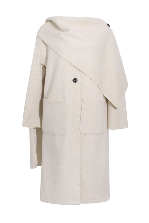 Scarf Collar Wool Coat