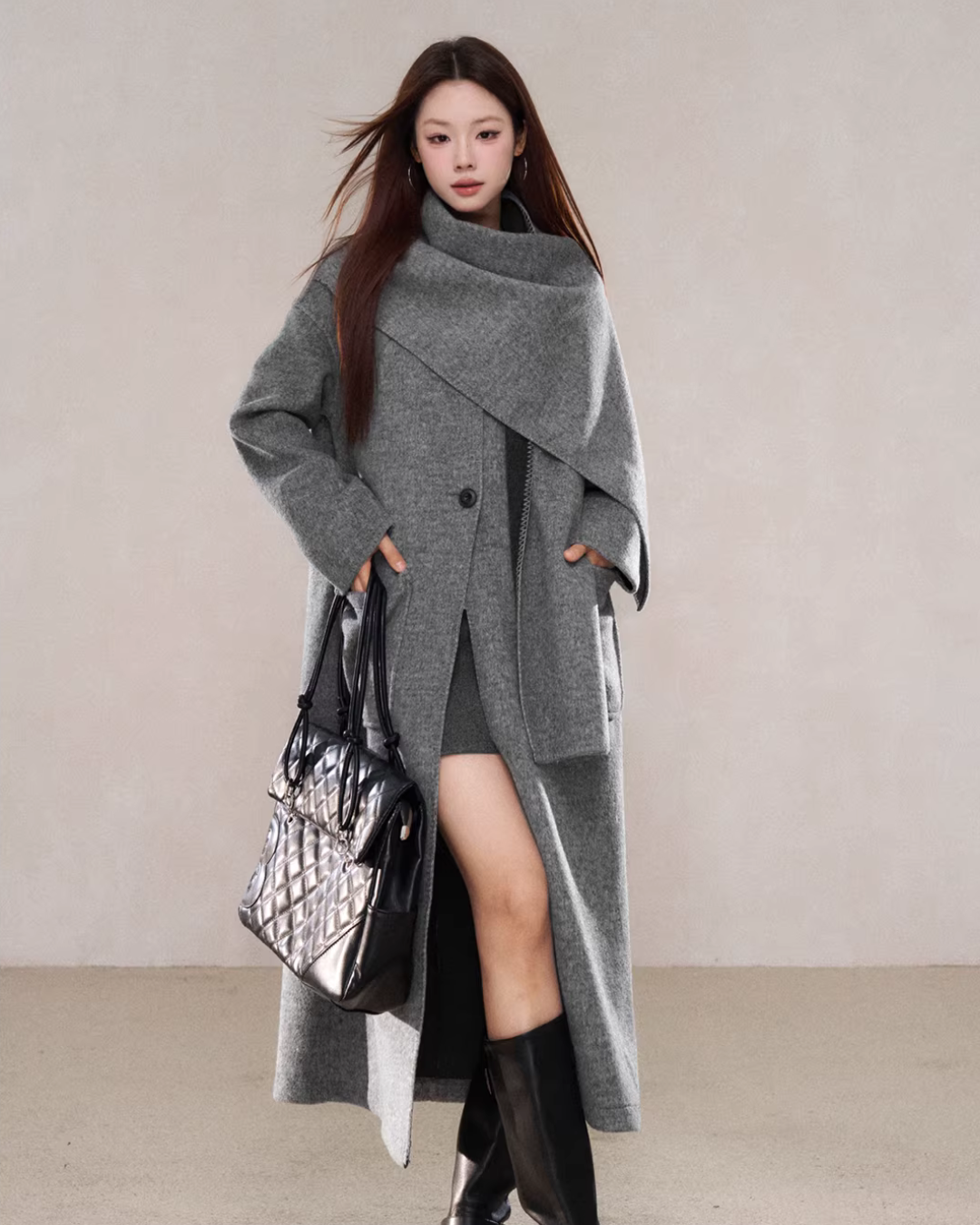Scarf Collar Wool Coat Scarf Collar Wool Coat
