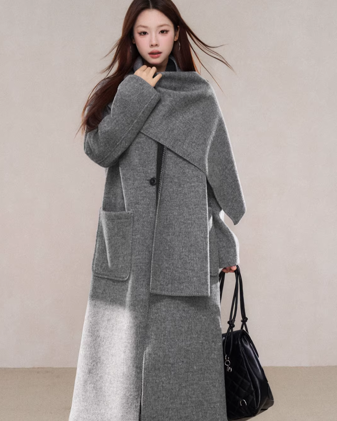 Scarf Collar Wool Coat Scarf Collar Wool Coat
