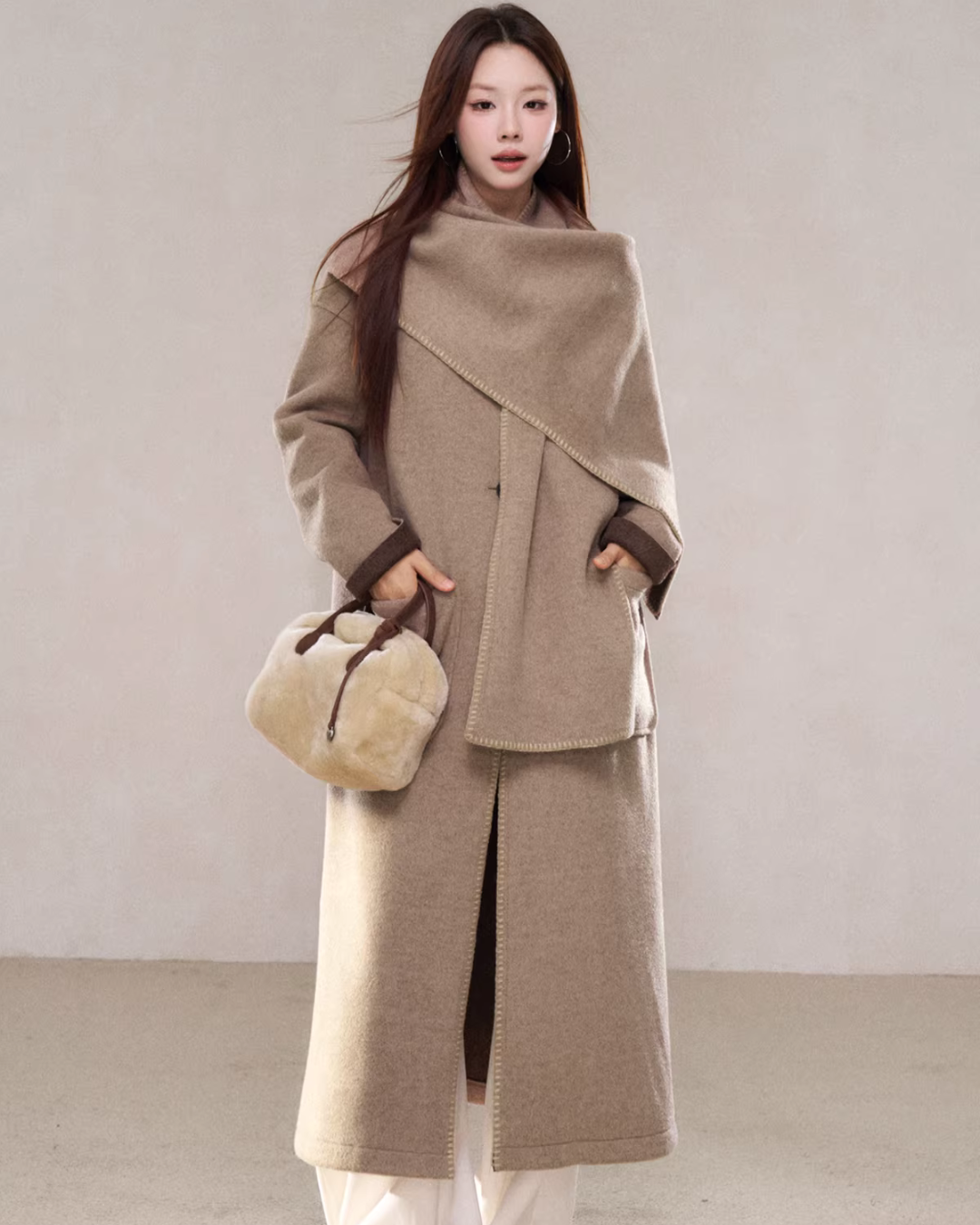 Scarf Collar Wool Coat Scarf Collar Wool Coat
