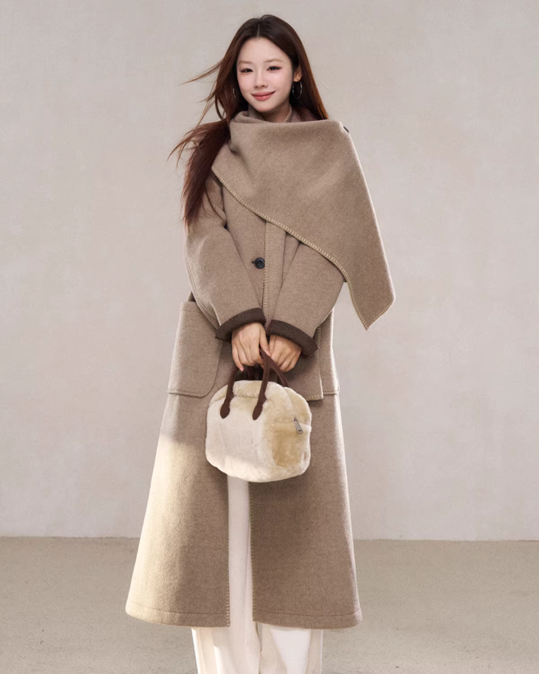 Scarf Collar Wool Coat Scarf Collar Wool Coat