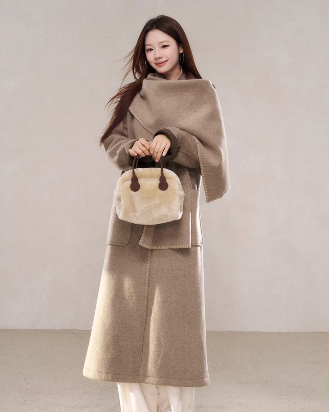 Scarf Collar Wool Coat Scarf Collar Wool Coat