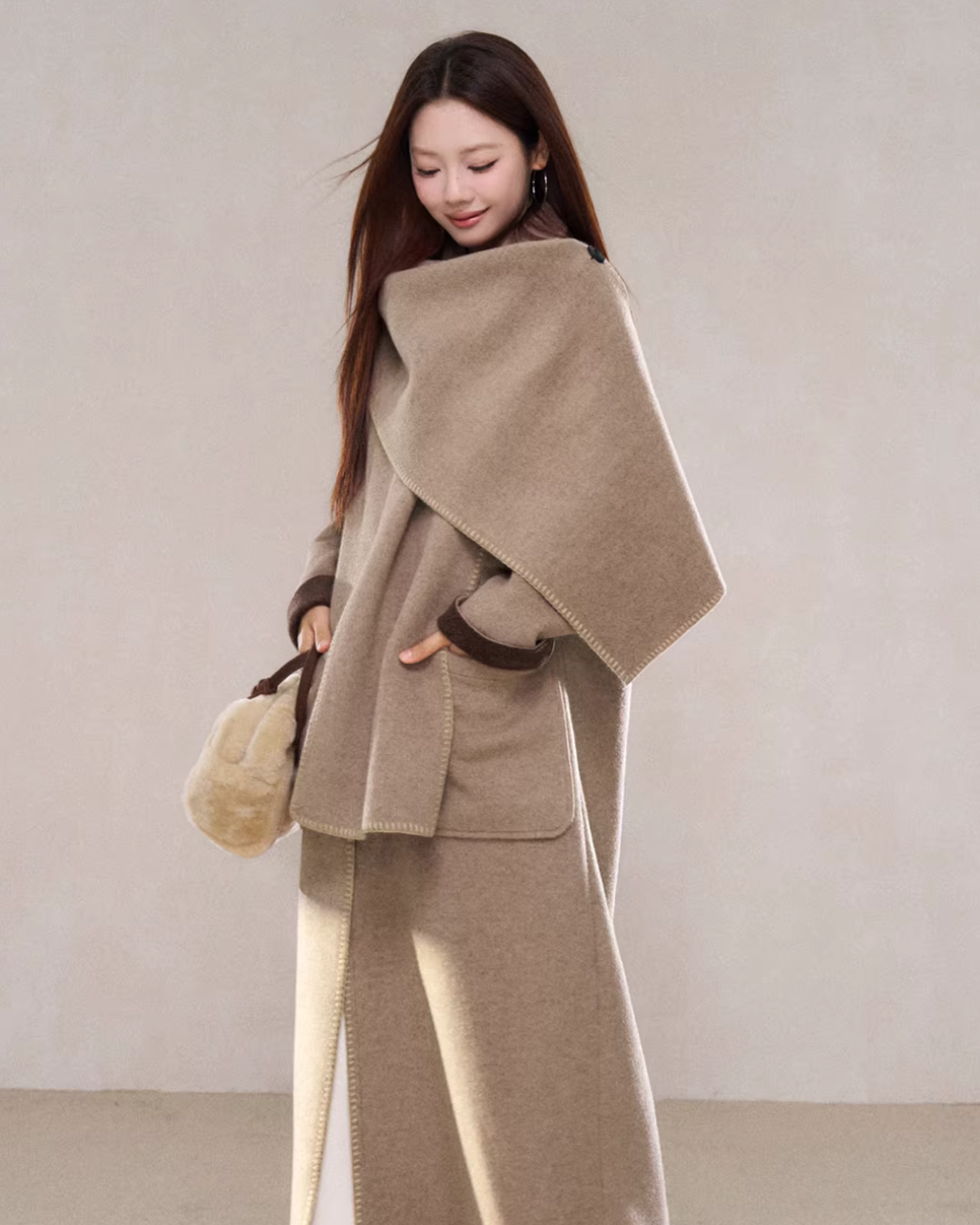 Scarf Collar Wool Coat Scarf Collar Wool Coat