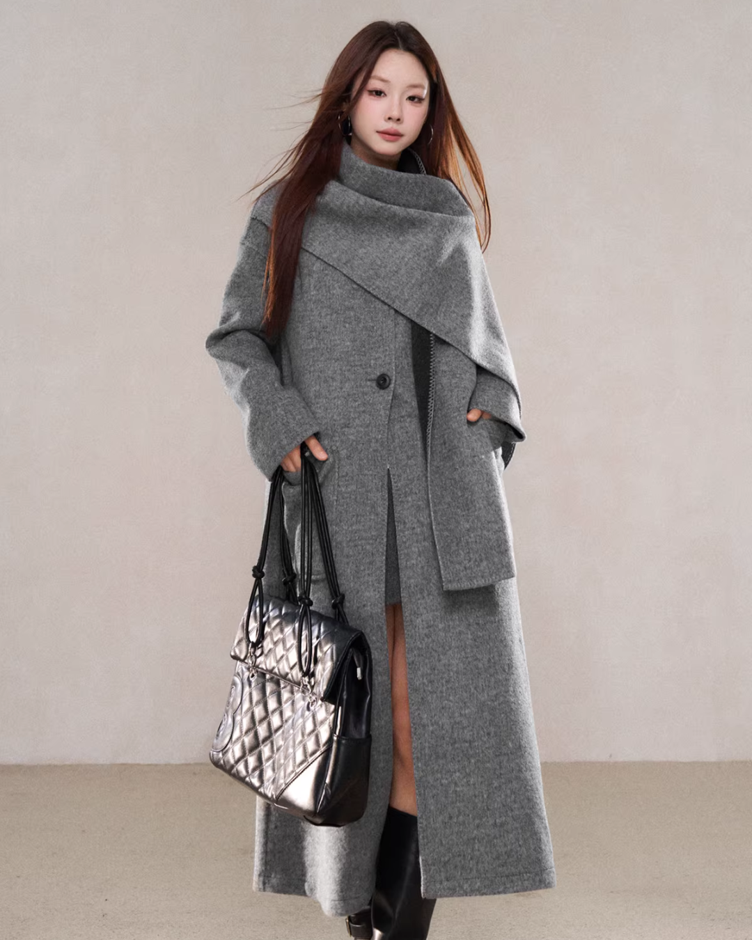 Scarf Collar Wool Coat Scarf Collar Wool Coat