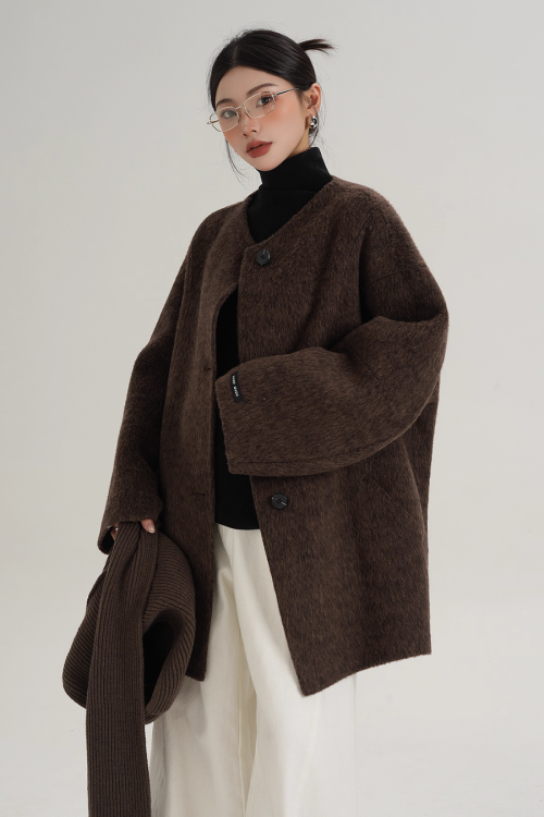 Scarf Design Wool Coat