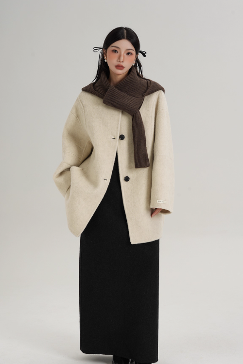 Scarf Design Wool Coat