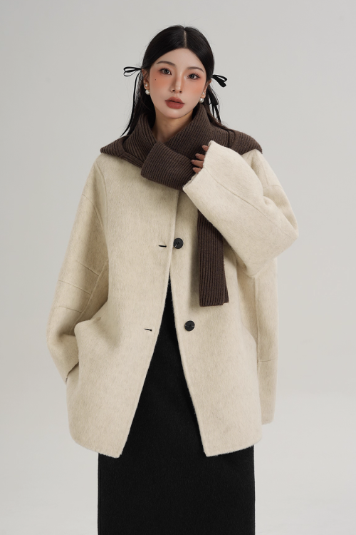 Scarf Design Wool Coat