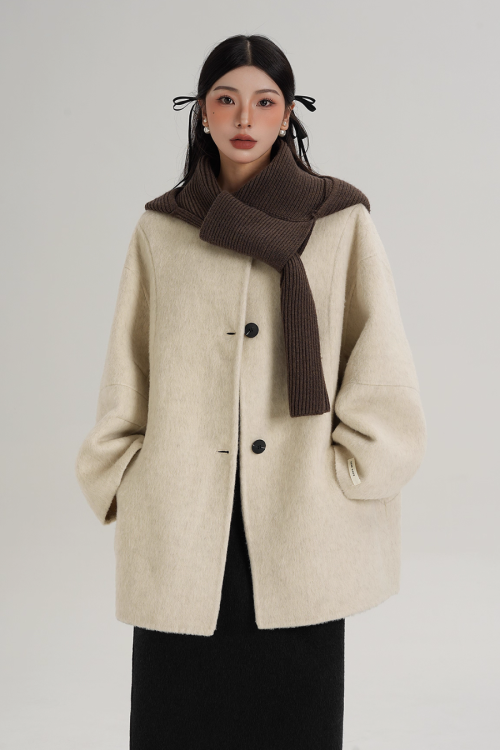 Scarf Design Wool Coat