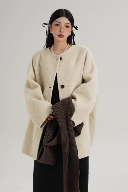 Scarf Design Wool Coat