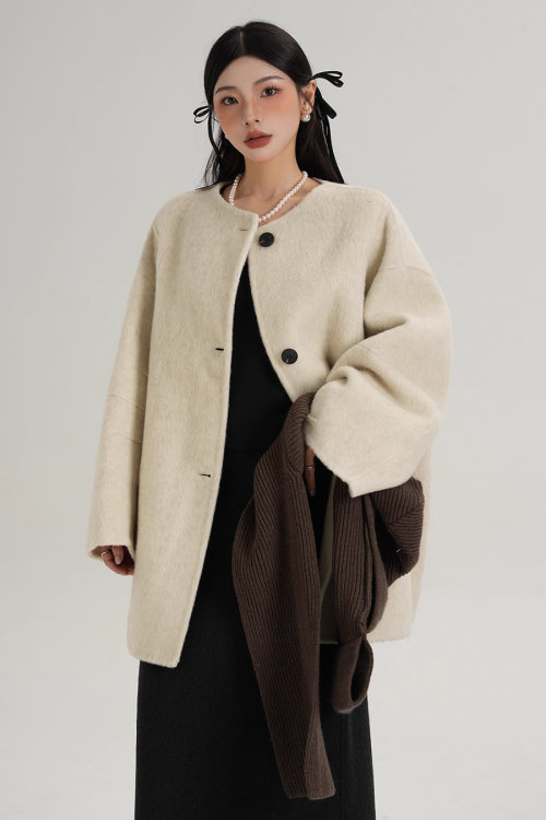 Scarf Design Wool Coat