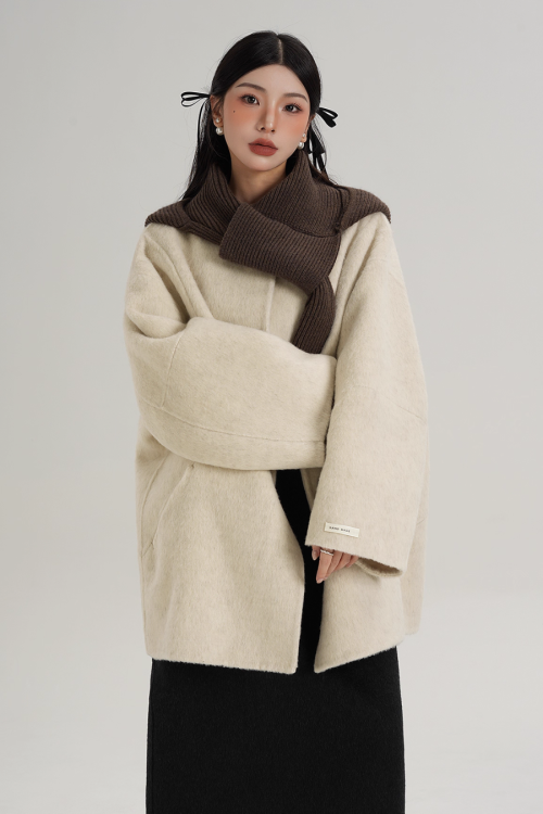 Scarf Design Wool Coat