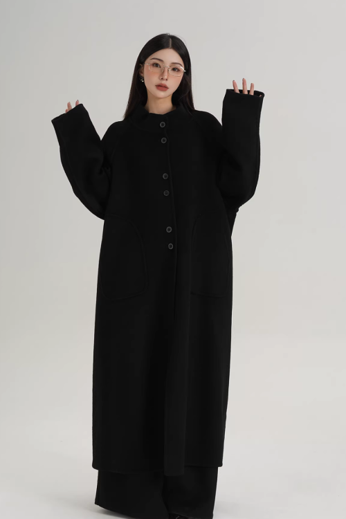 Scarf Long Wool Coat