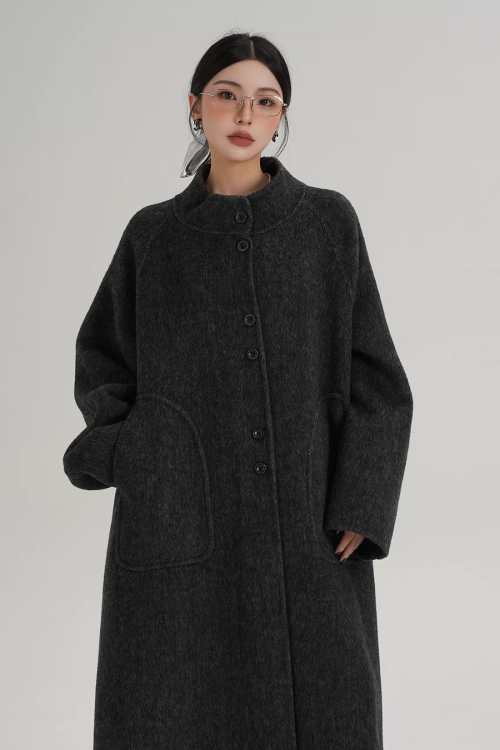 Scarf Long Wool Coat