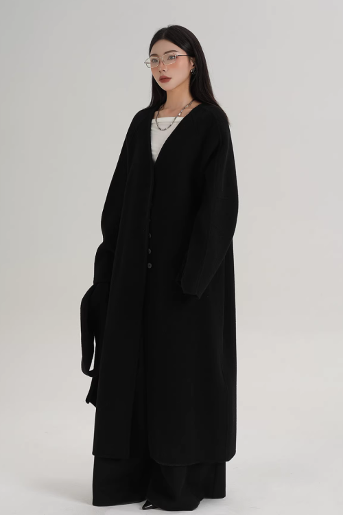 Scarf Long Wool Coat