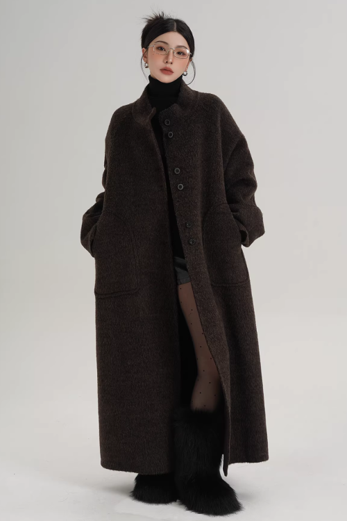 Scarf Long Wool Coat