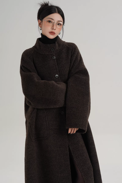 Scarf Long Wool Coat
