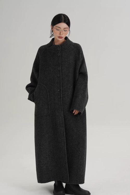 Scarf Long Wool Coat