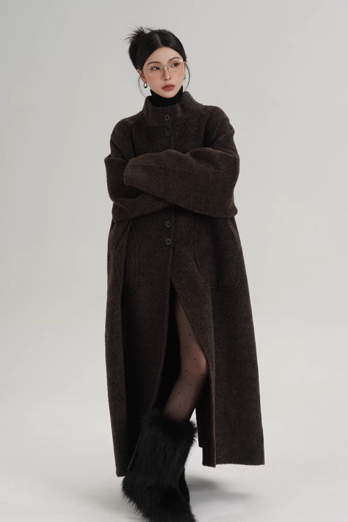 Scarf Long Wool Coat