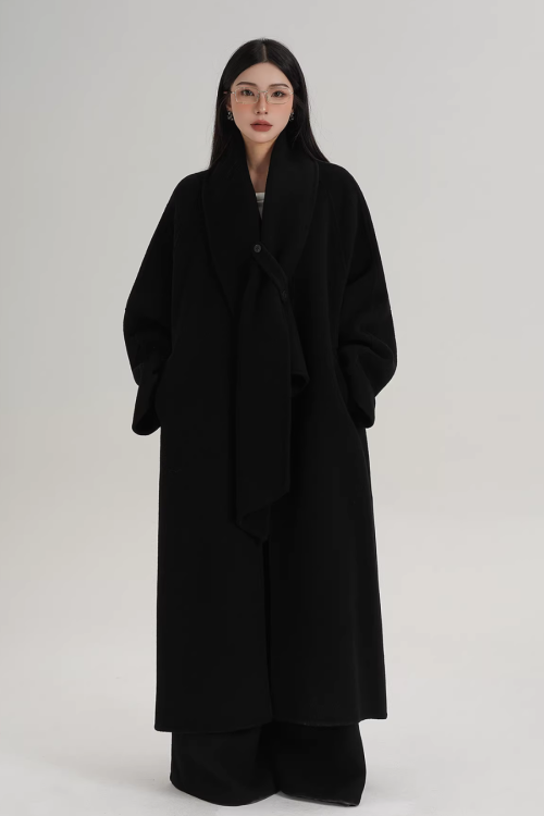 Scarf Long Wool Coat