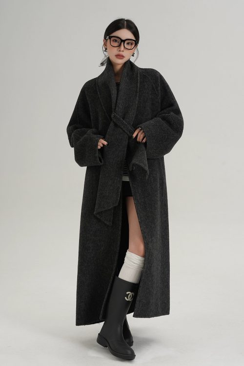 Scarf Long Wool Coat