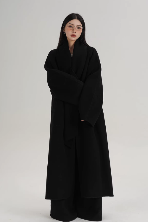 Scarf Long Wool Coat