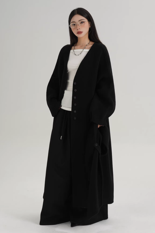Scarf Long Wool Coat