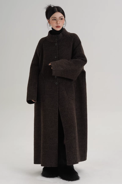 Scarf Long Wool Coat