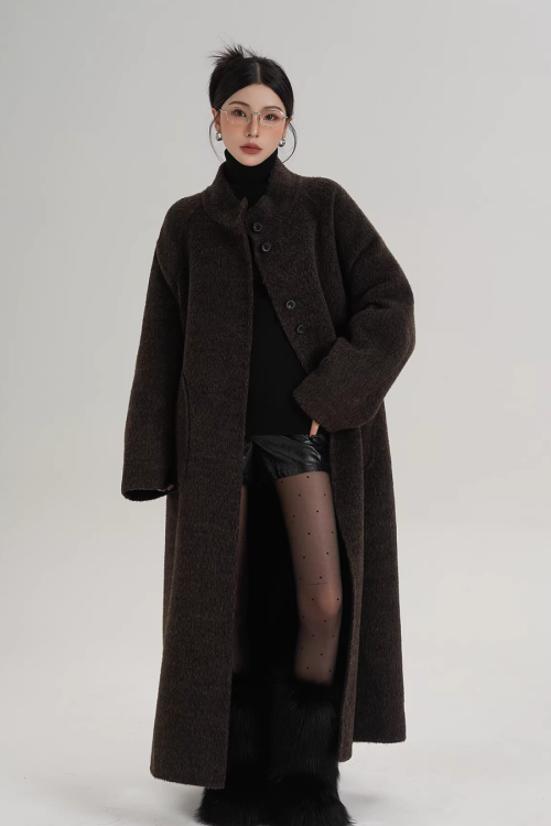 Scarf Long Wool Coat