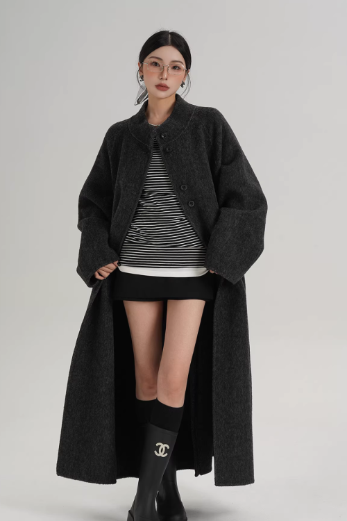 Scarf Long Wool Coat