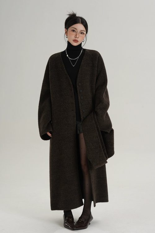Scarf Long Wool Coat