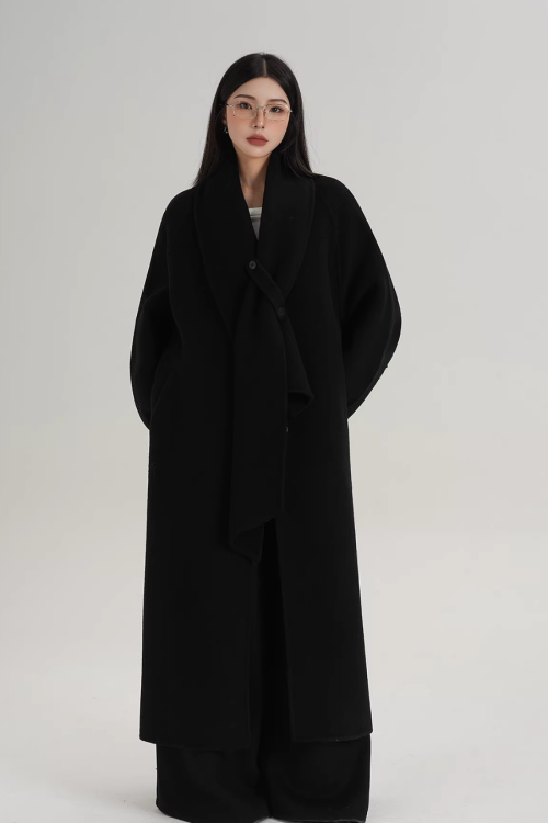 Scarf Long Wool Coat