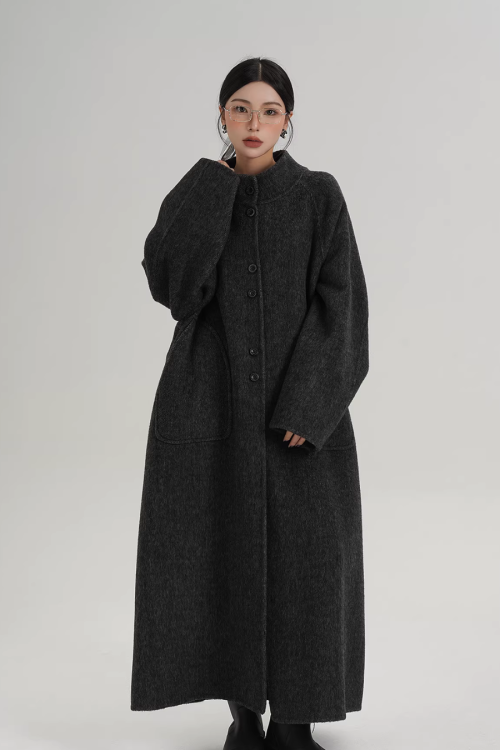 Scarf Long Wool Coat