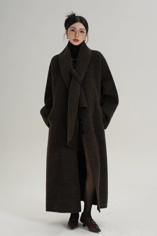 Scarf Long Wool Coat
