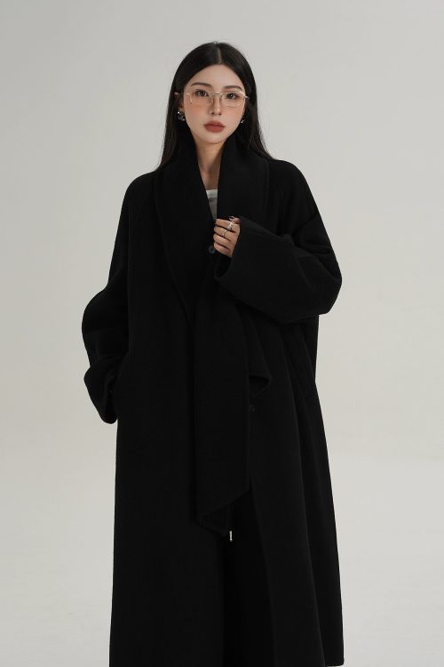 Scarf Long Wool Coat