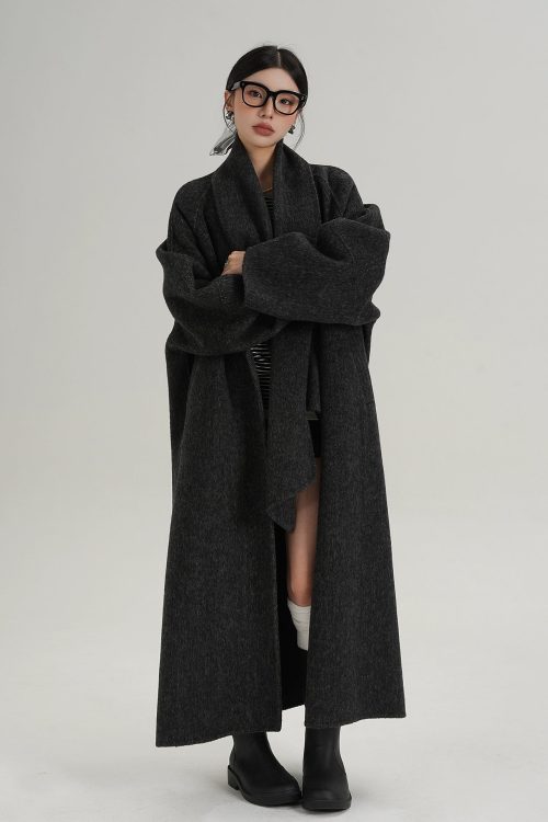 Scarf Long Wool Coat