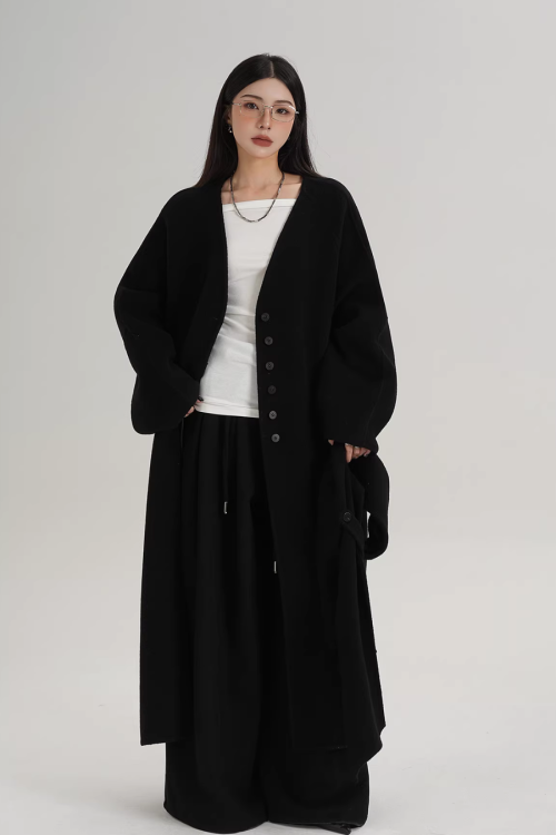 Scarf Long Wool Coat