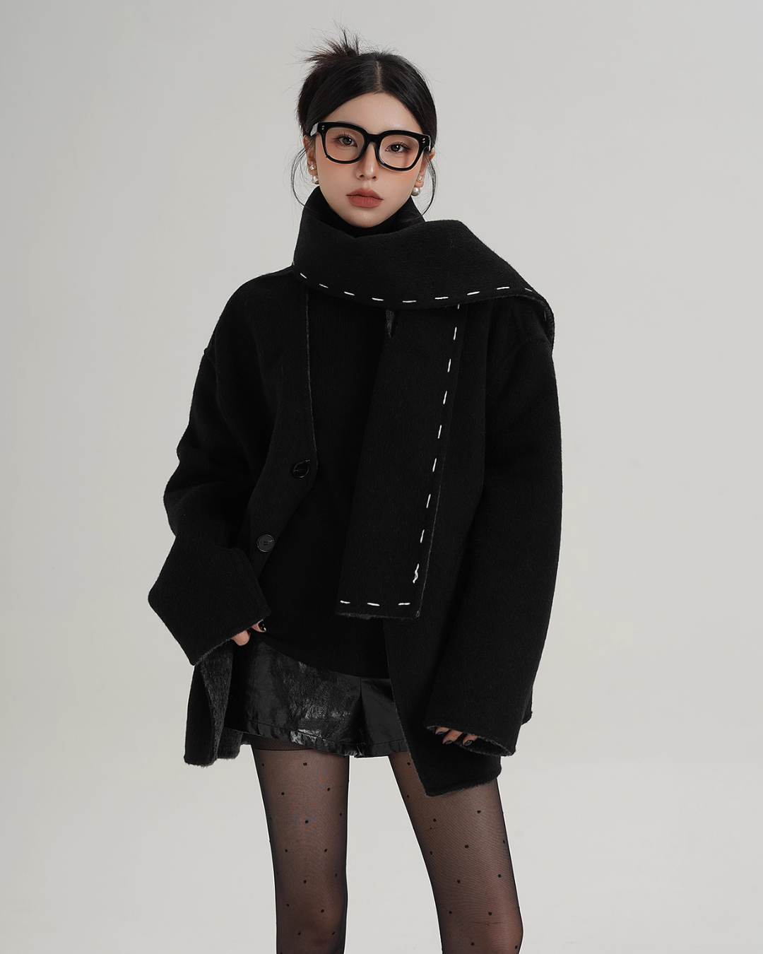 Scarf Mid-Length Wool Coat Scarf Mid-Length Wool Coat