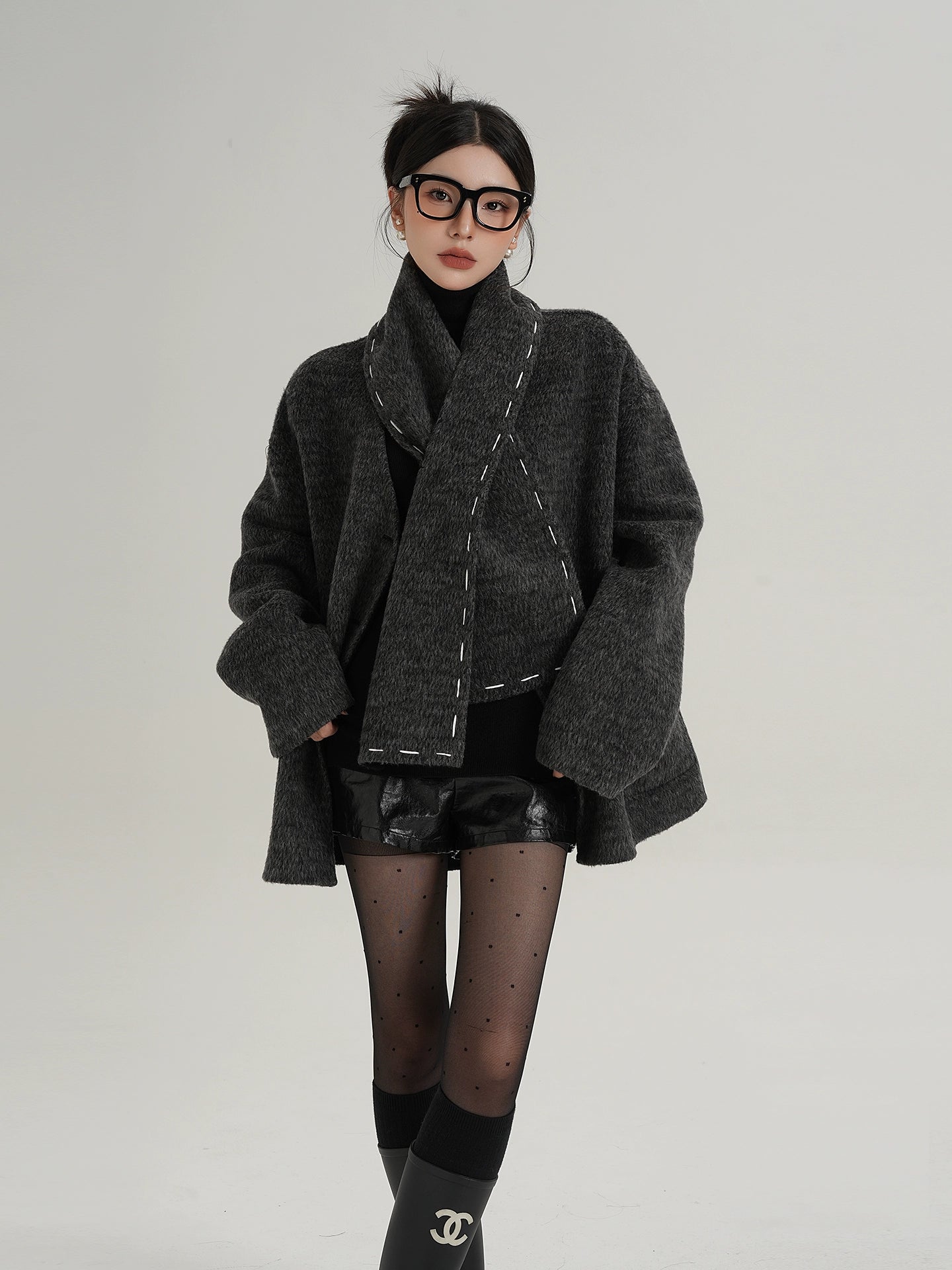Scarf Mid-Length Wool Coat Scarf Mid-Length Wool Coat