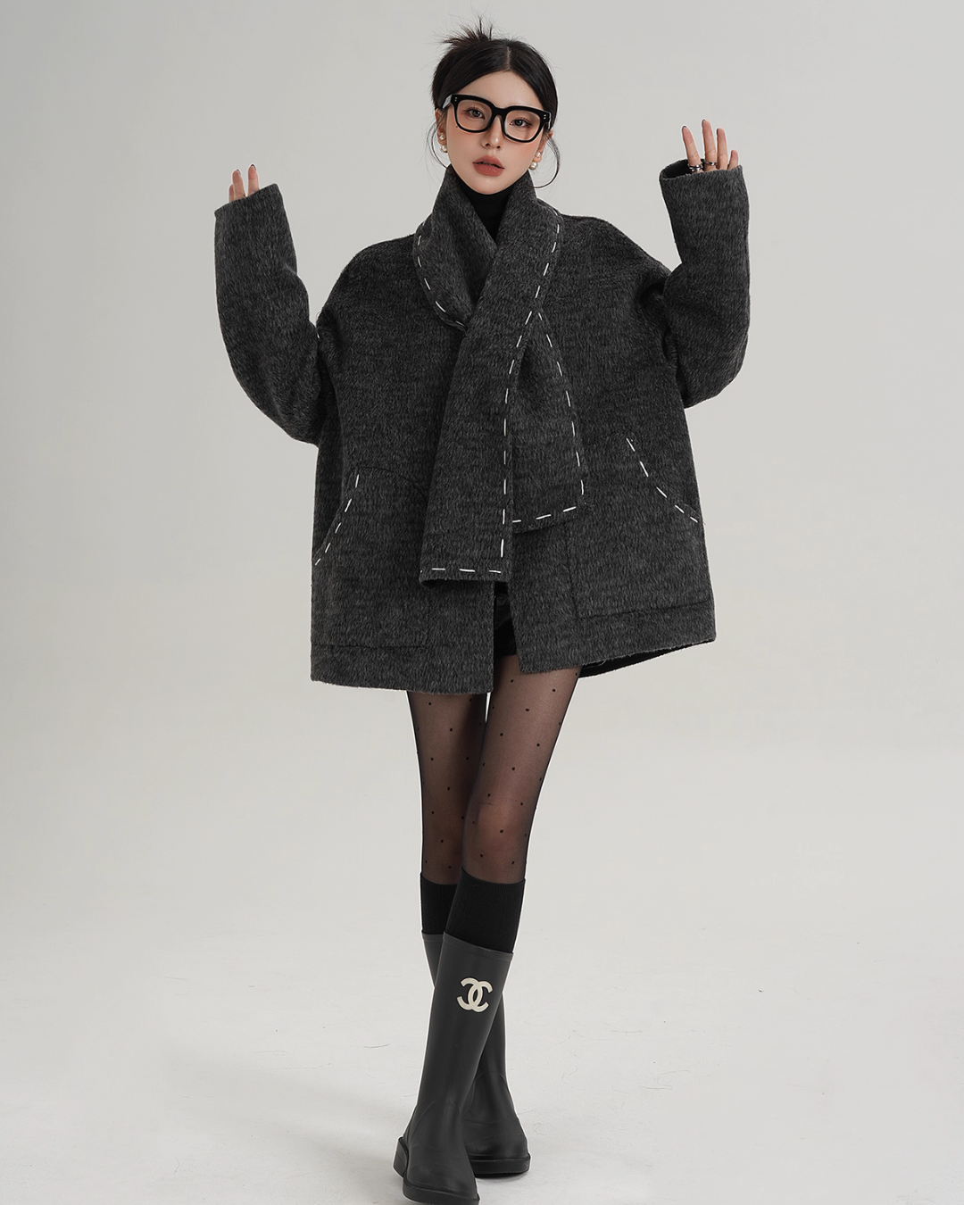 Scarf Mid-Length Wool Coat Scarf Mid-Length Wool Coat