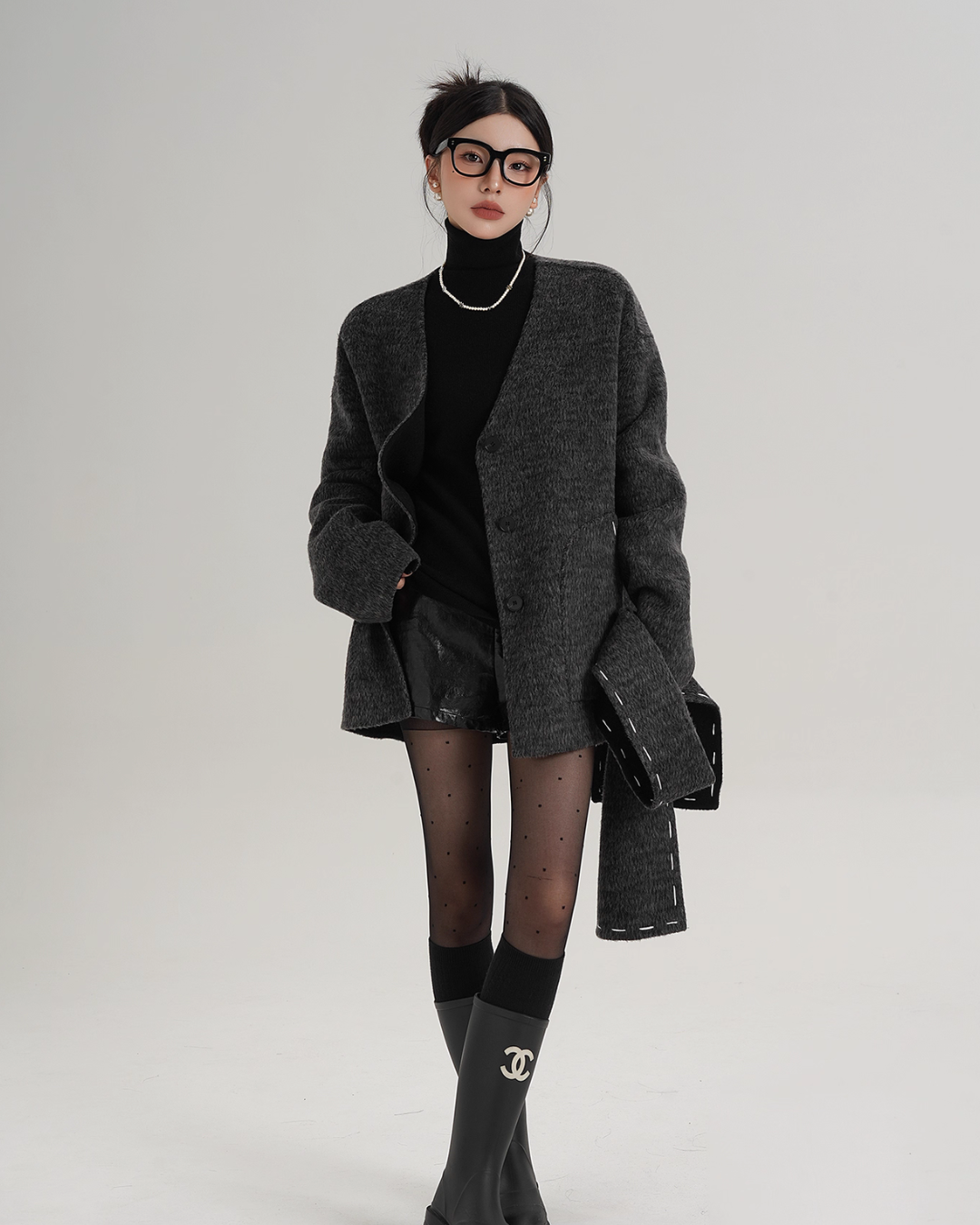 Scarf Mid-Length Wool Coat Scarf Mid-Length Wool Coat