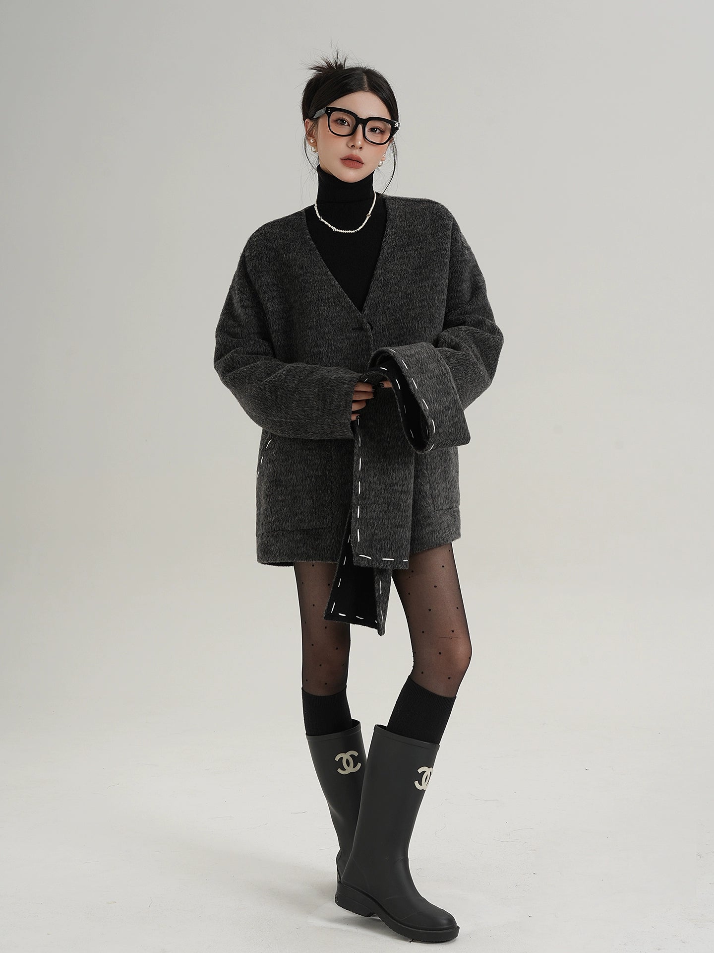 Scarf Mid-Length Wool Coat Scarf Mid-Length Wool Coat