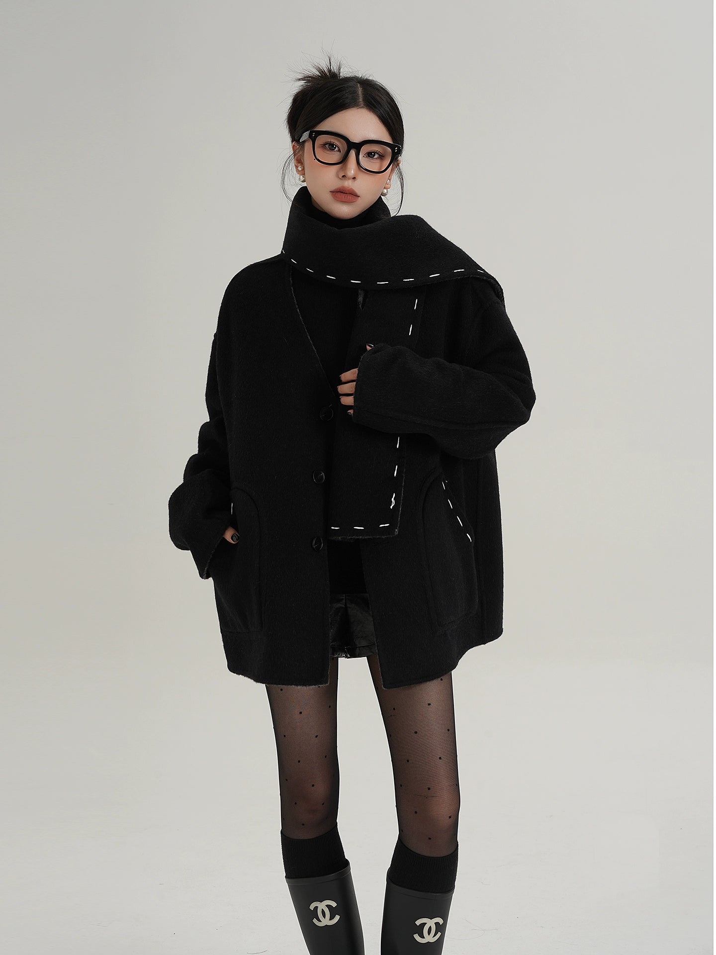 Scarf Mid-Length Wool Coat Scarf Mid-Length Wool Coat
