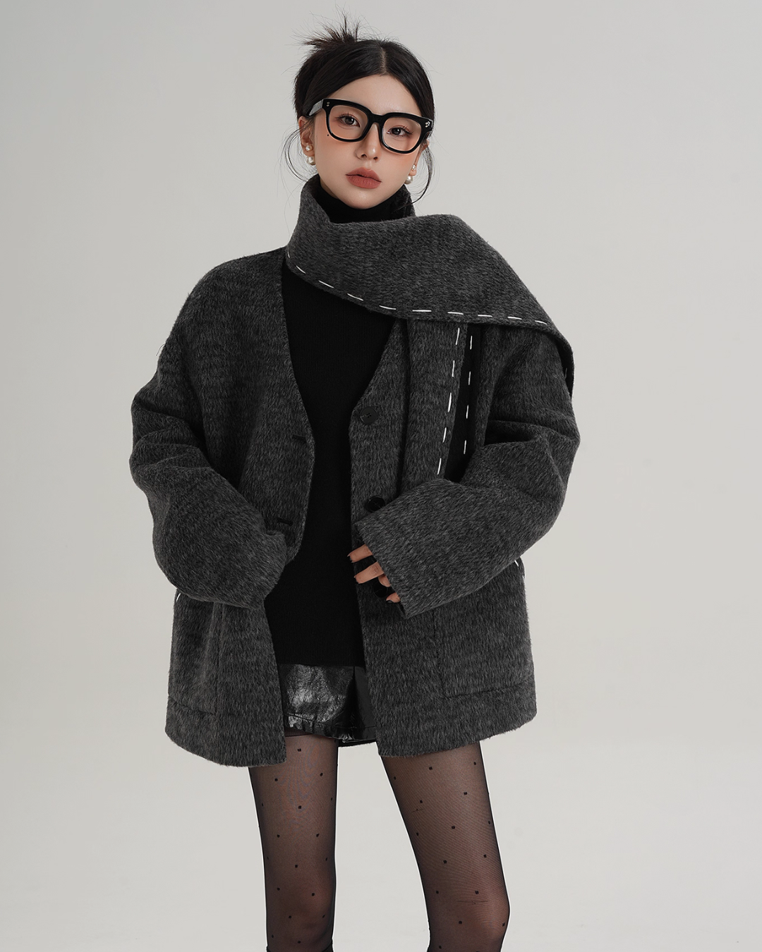 Scarf Mid-Length Wool Coat Scarf Mid-Length Wool Coat