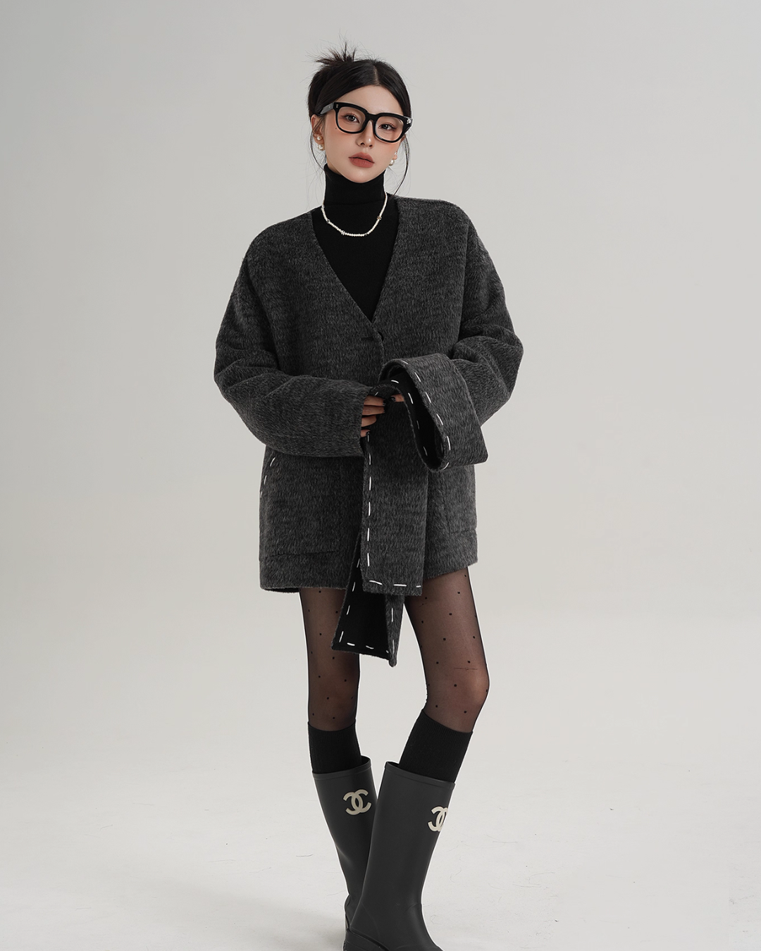 Scarf Mid-Length Wool Coat Scarf Mid-Length Wool Coat