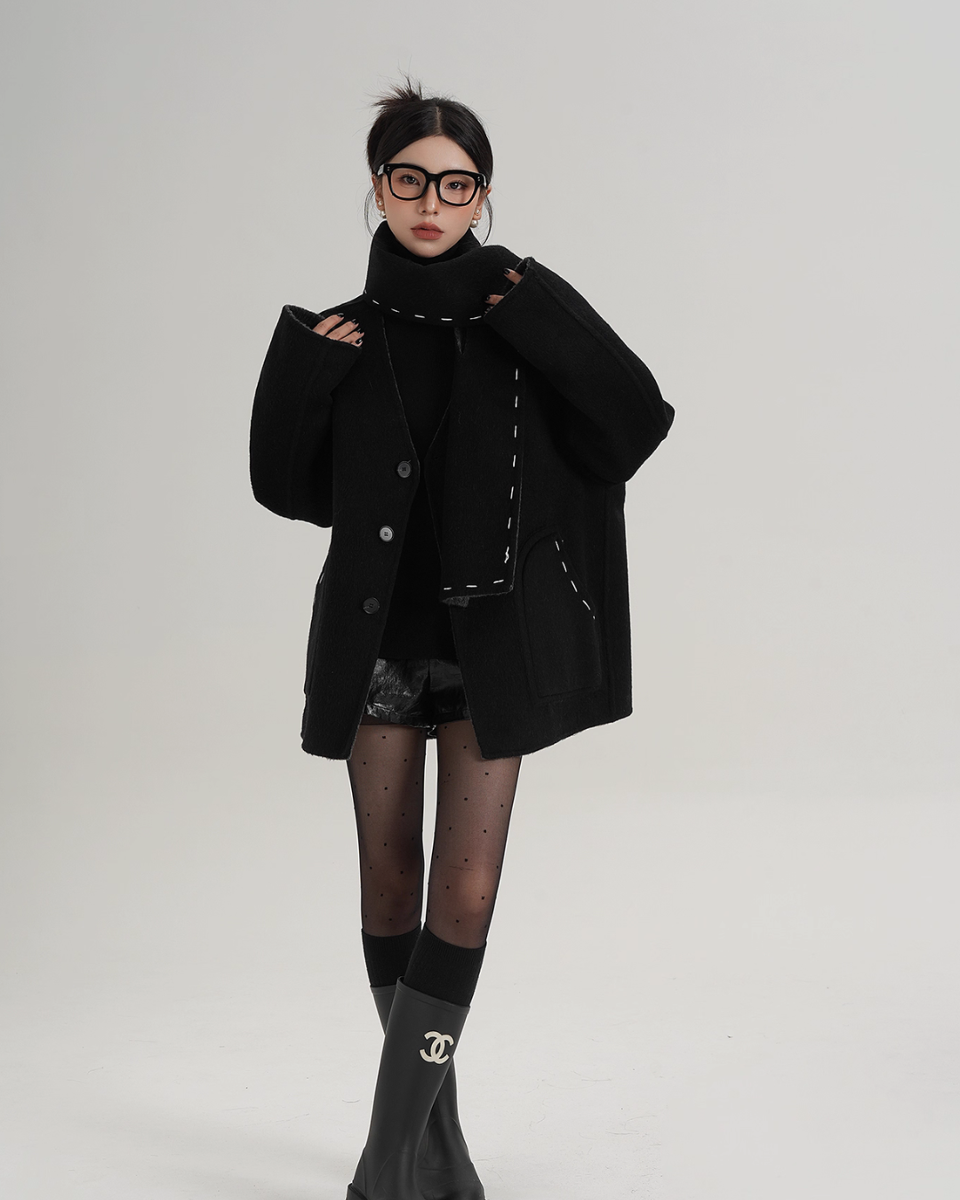 Scarf Mid-Length Wool Coat Scarf Mid-Length Wool Coat