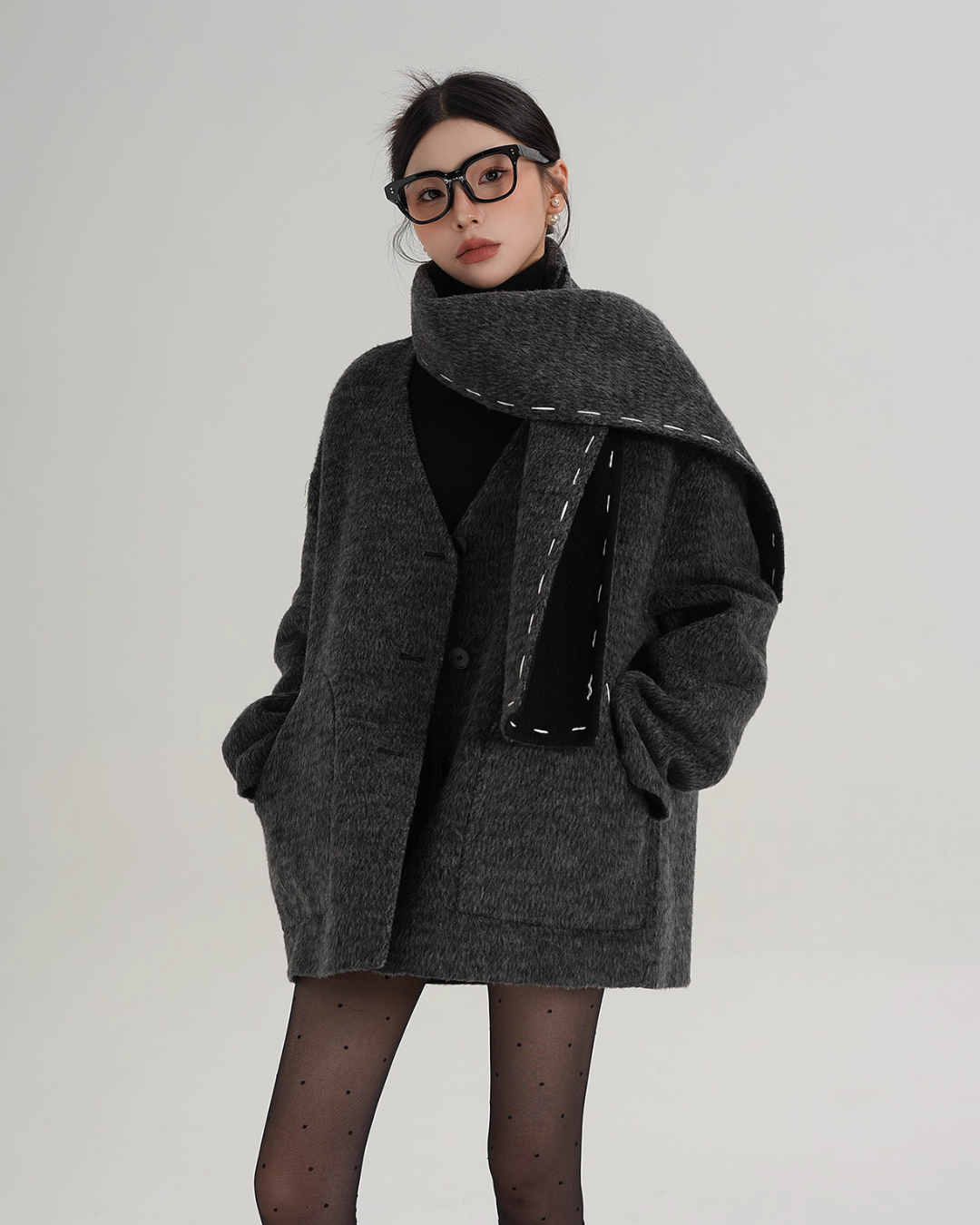 Scarf Mid-Length Wool Coat Scarf Mid-Length Wool Coat