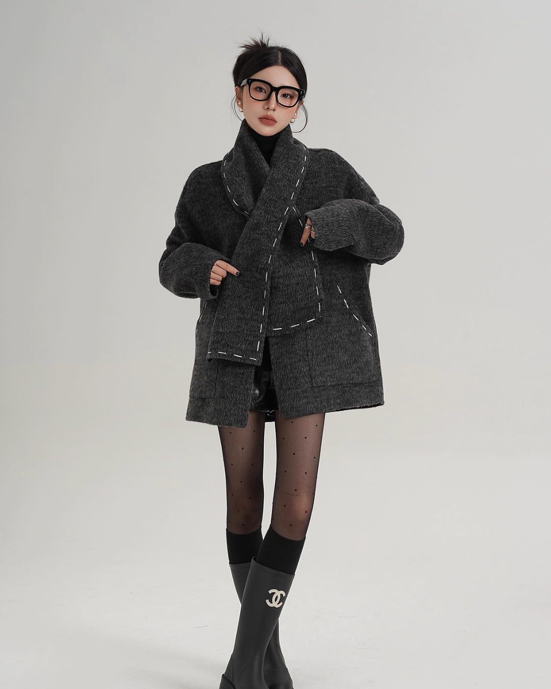 Scarf Mid-Length Wool Coat Scarf Mid-Length Wool Coat