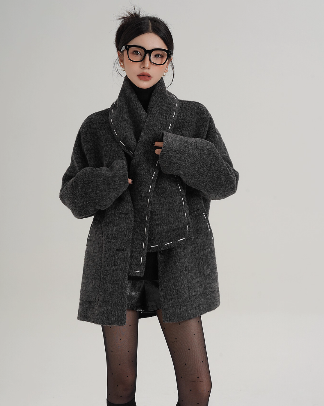Scarf Mid-Length Wool Coat Scarf Mid-Length Wool Coat