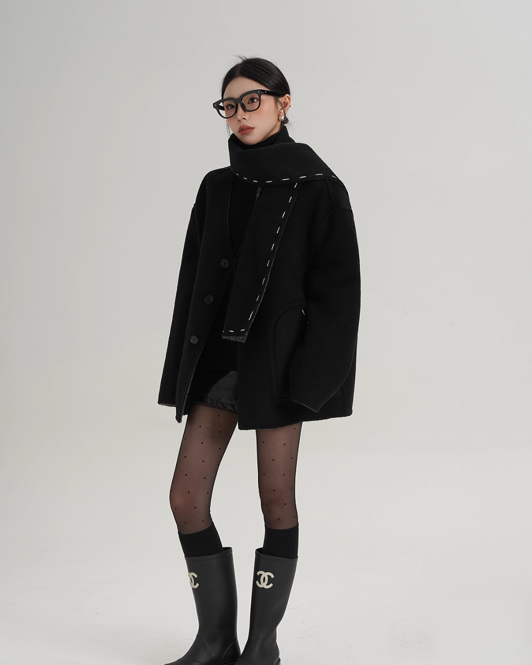 Scarf Mid-Length Wool Coat Scarf Mid-Length Wool Coat