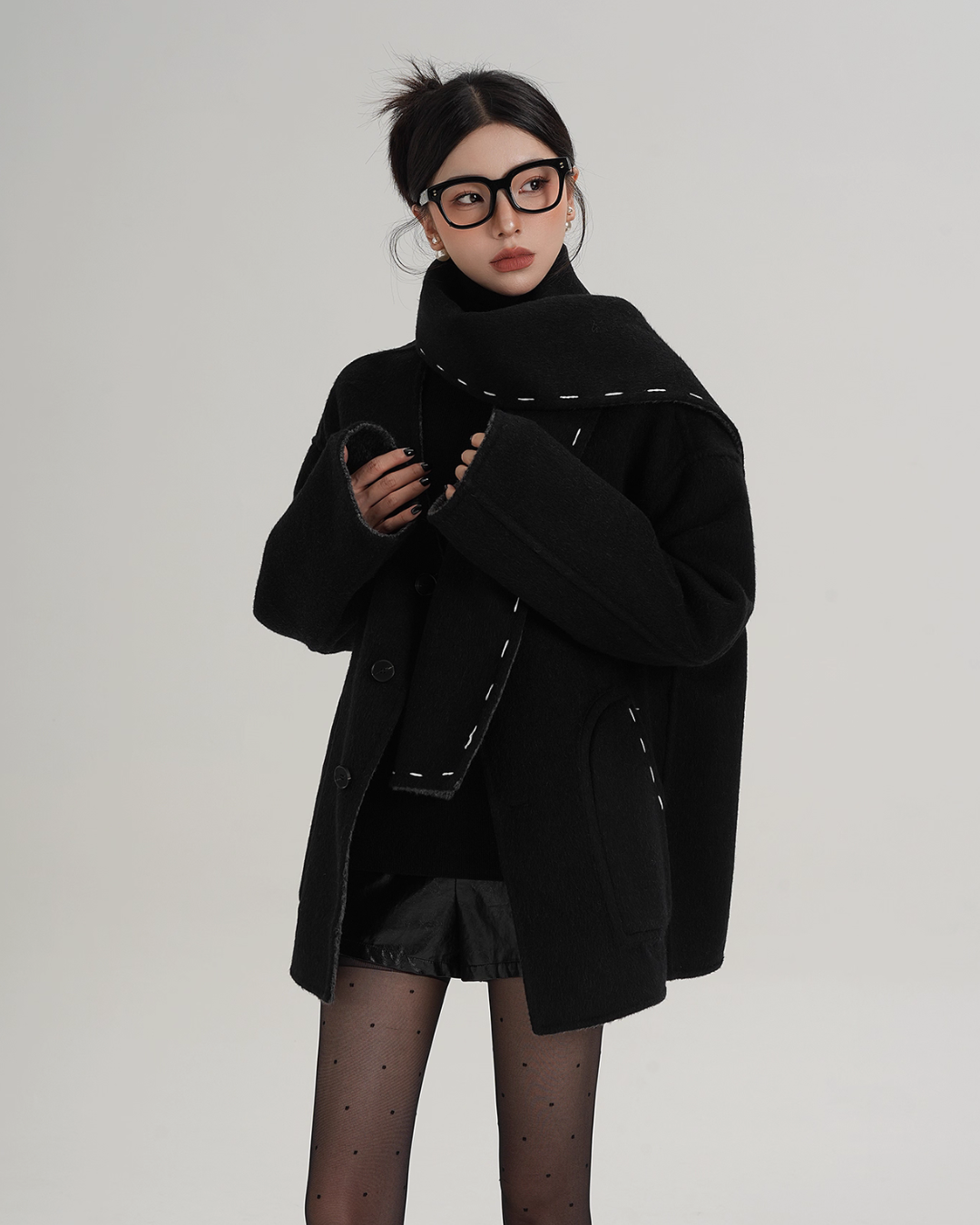 Scarf Mid-Length Wool Coat Scarf Mid-Length Wool Coat
